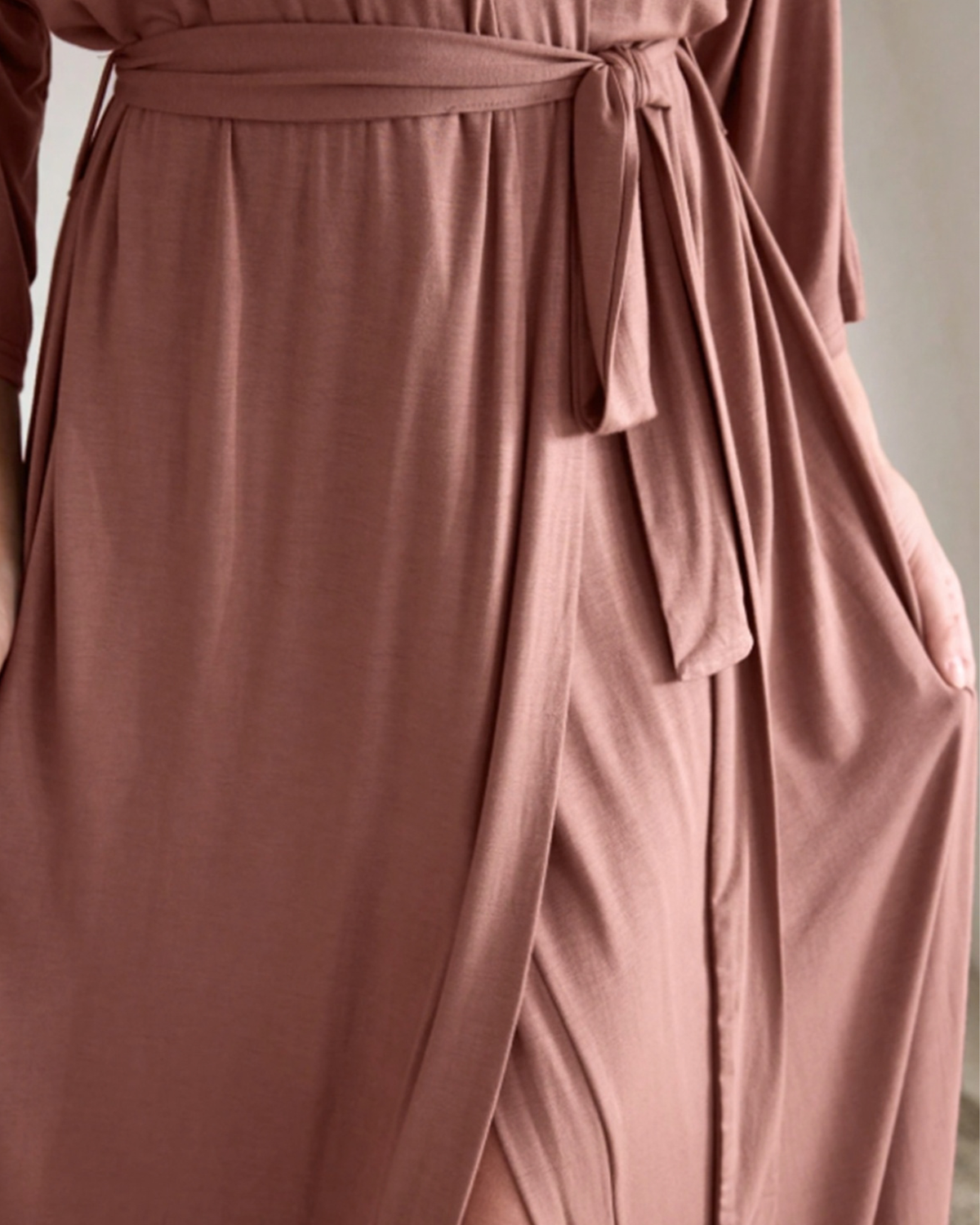 Peignoir Long Doux à Manches Longues
