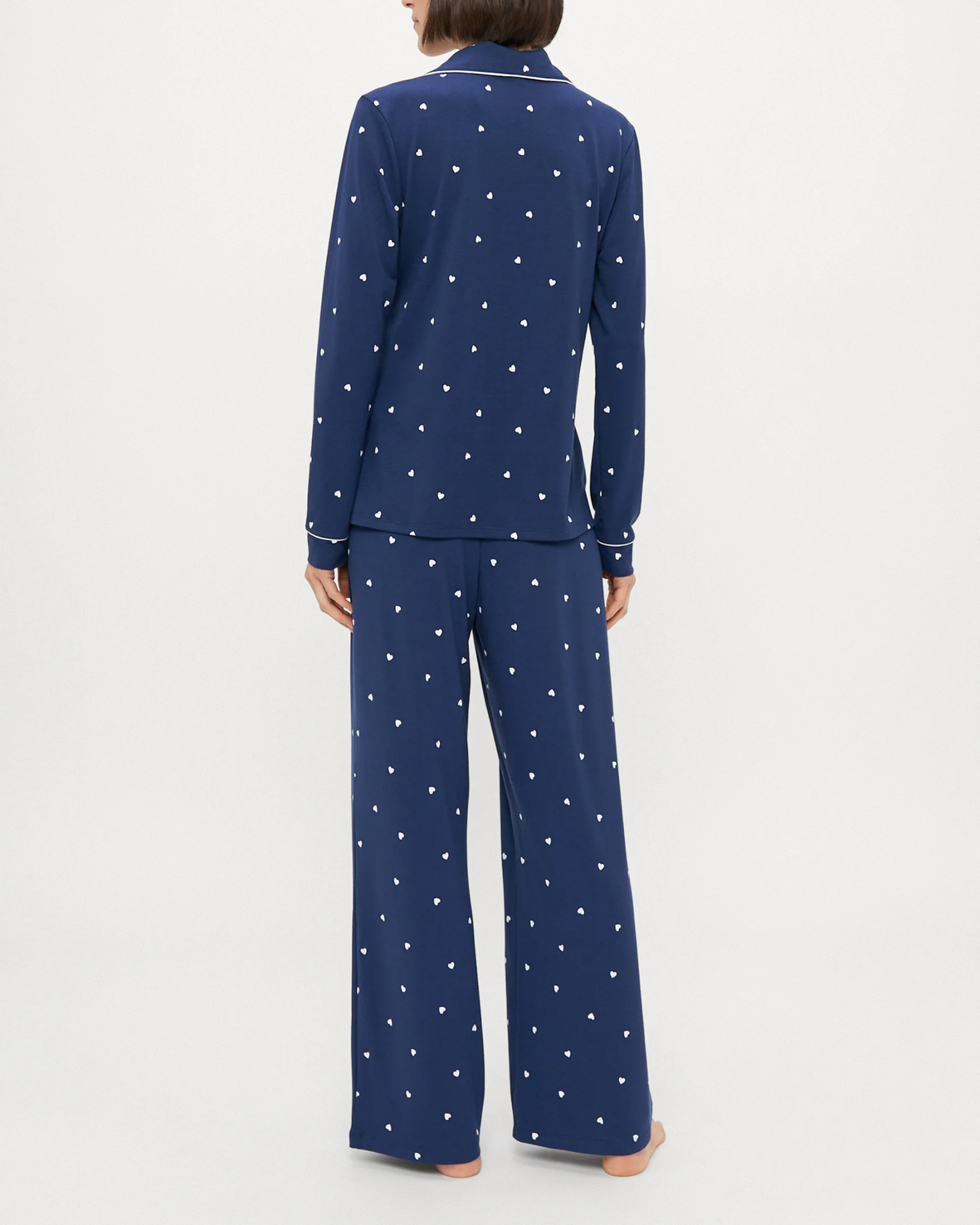 Pyjama à Manches Longues à Motifs Cœurs