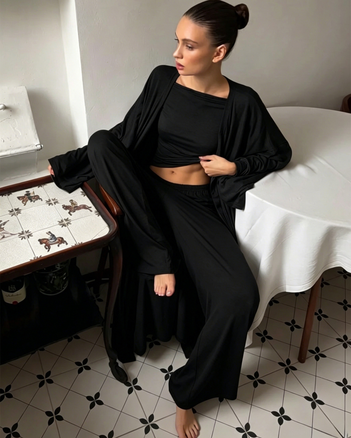 Ensemble de Pyjama 3 Pièces avec Kimono