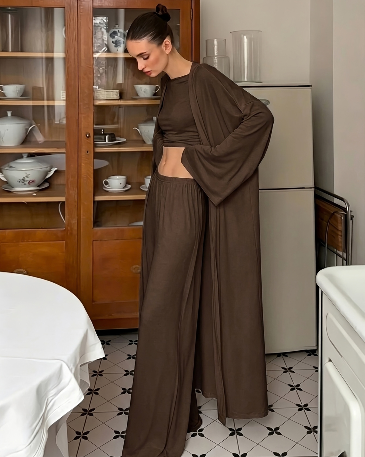 Ensemble de Pyjama 3 Pièces avec Kimono