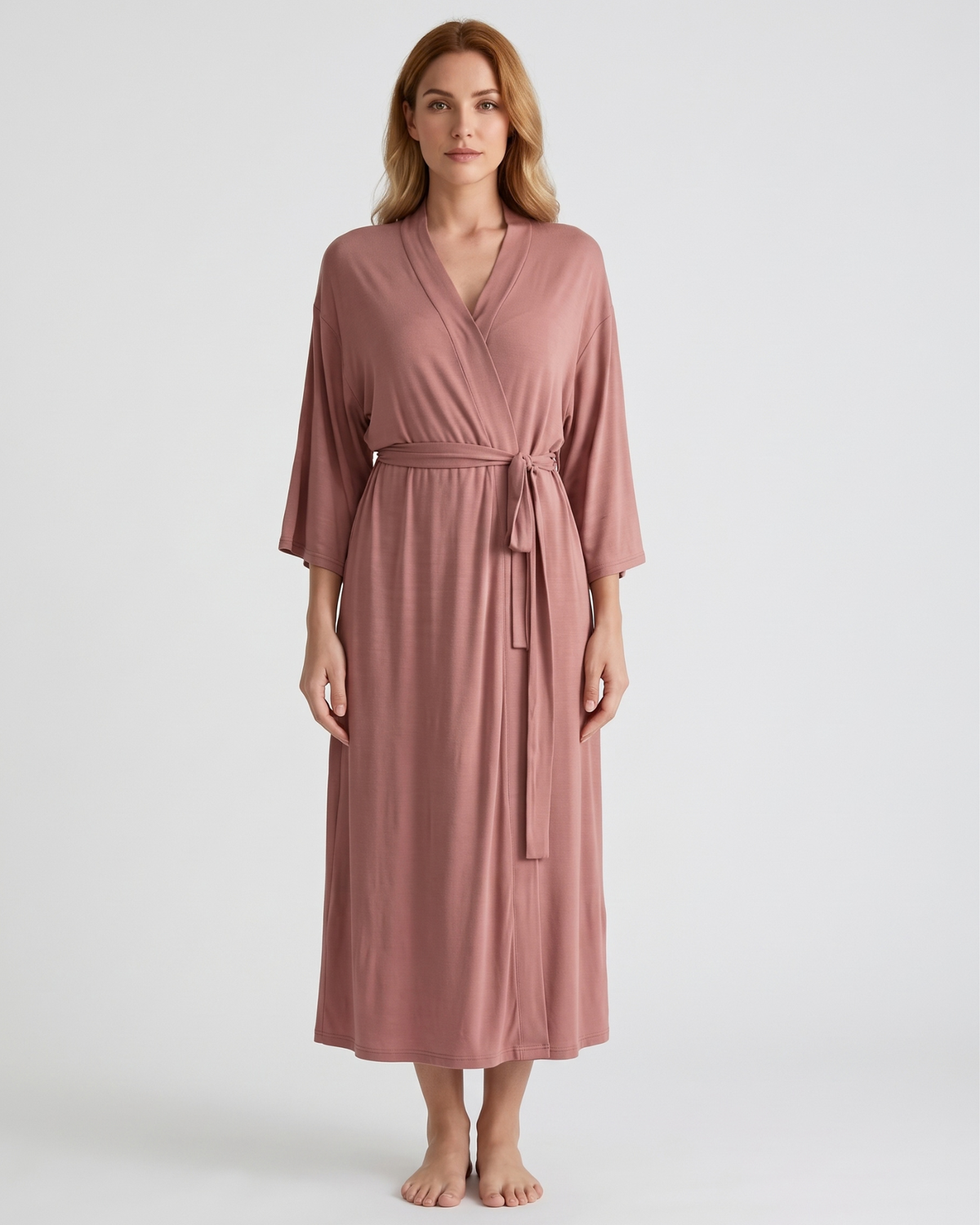 Peignoir Long Doux à Manches Longues