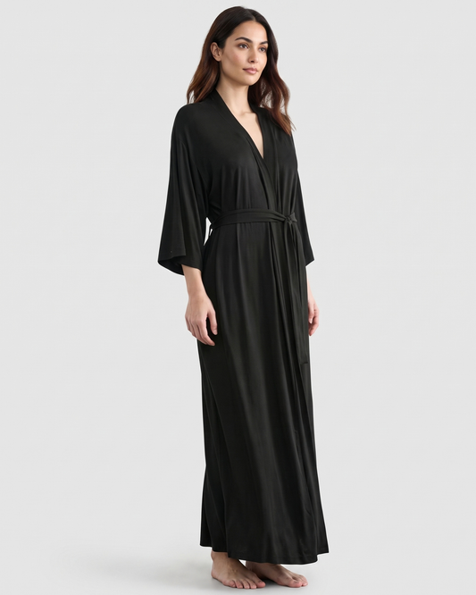 Peignoir Long Doux à Manches Longues