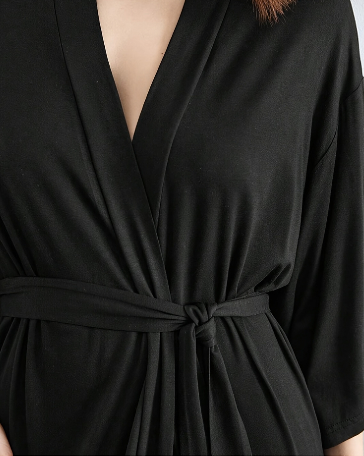 Peignoir Long Doux à Manches Longues