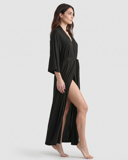 Peignoir Long Doux à Manches Longues