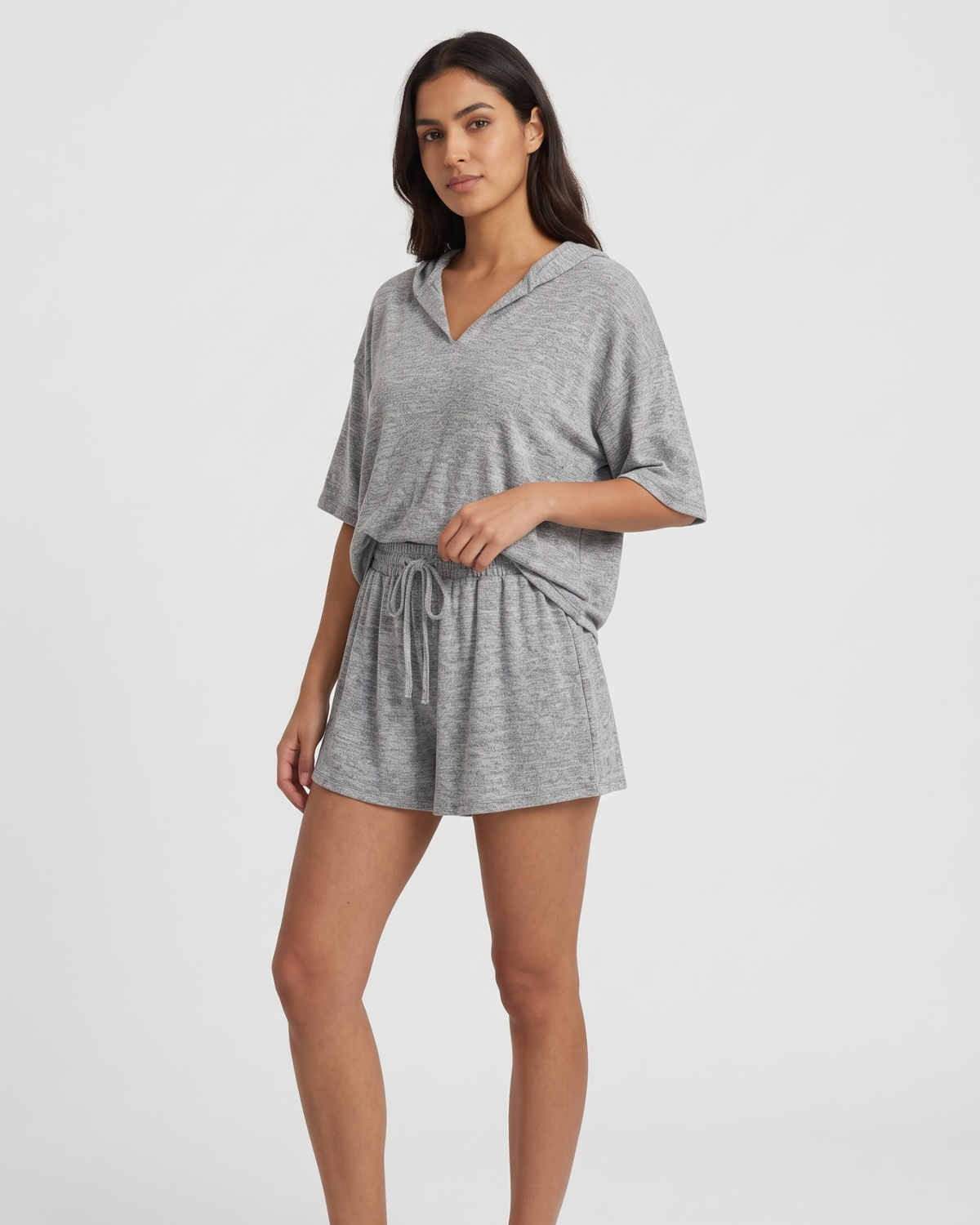 Pyjama Ample avec Capuche et Short