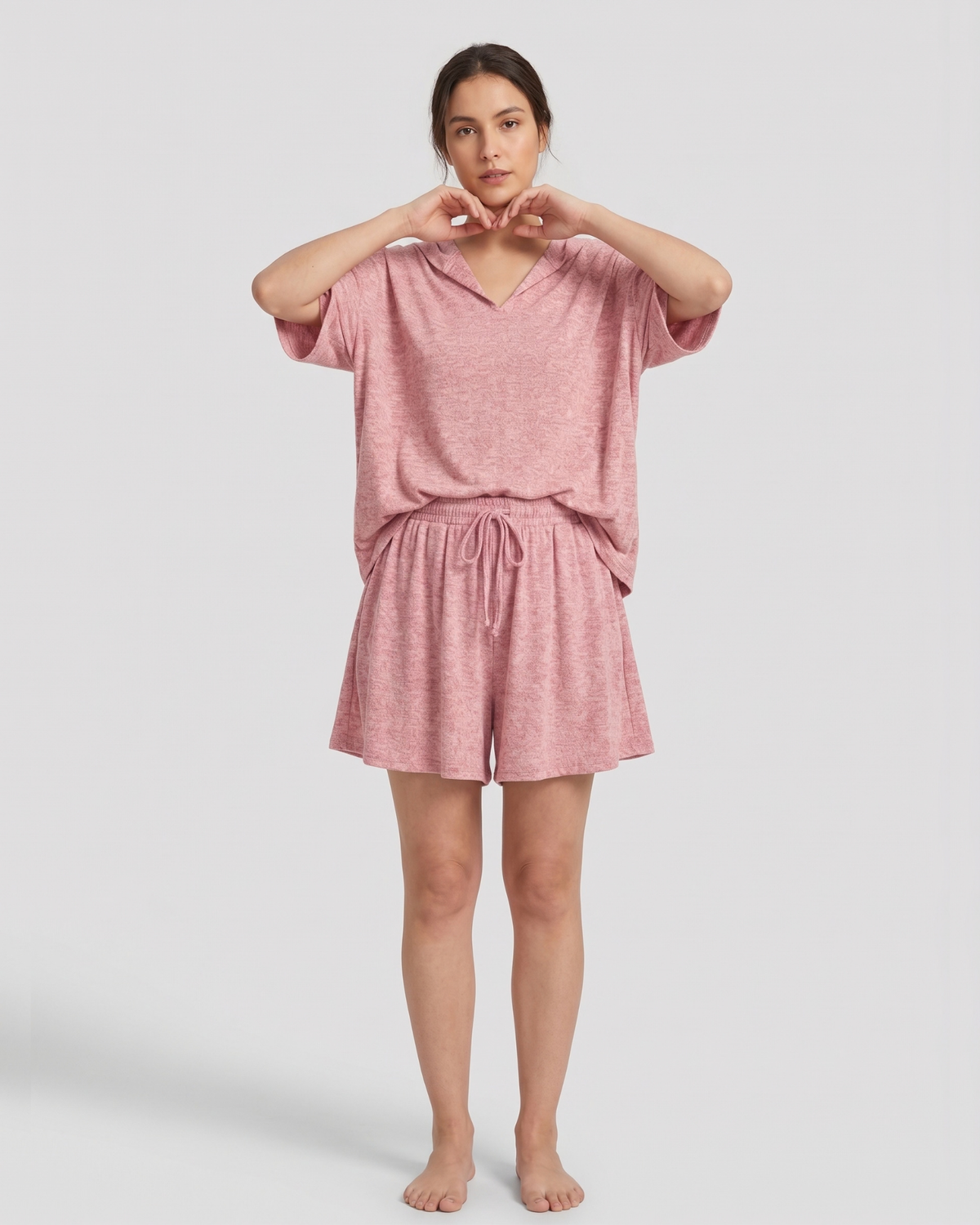 Pyjama Ample avec Capuche et Short