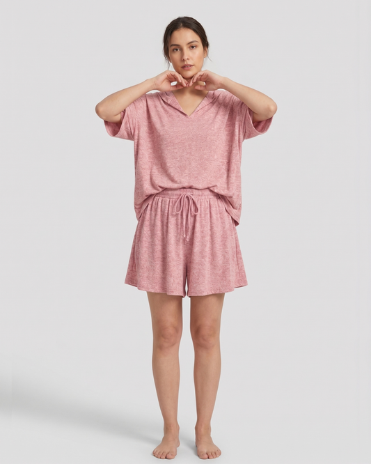 Pyjama Ample avec Capuche et Short