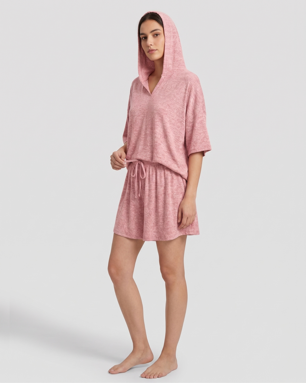 Pyjama Ample avec Capuche et Short