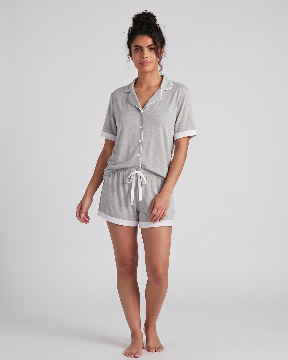 Pyjama Col Tailleur à Manches Courtes