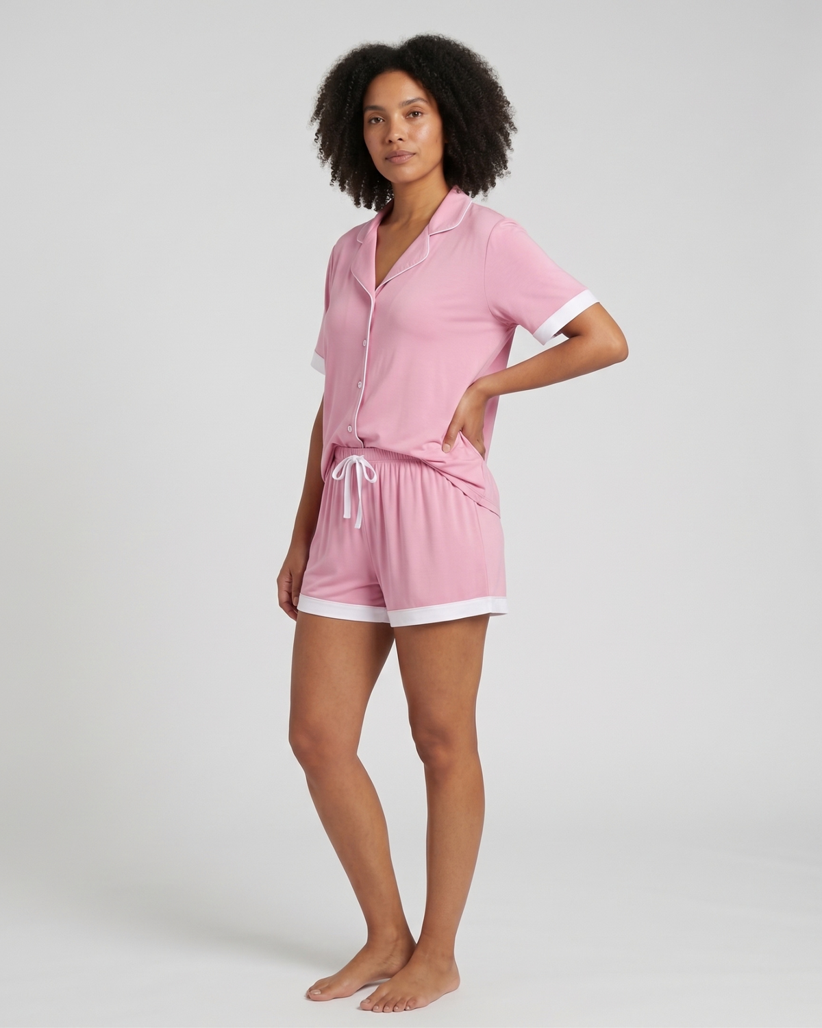 Pyjama Col Tailleur à Manches Courtes