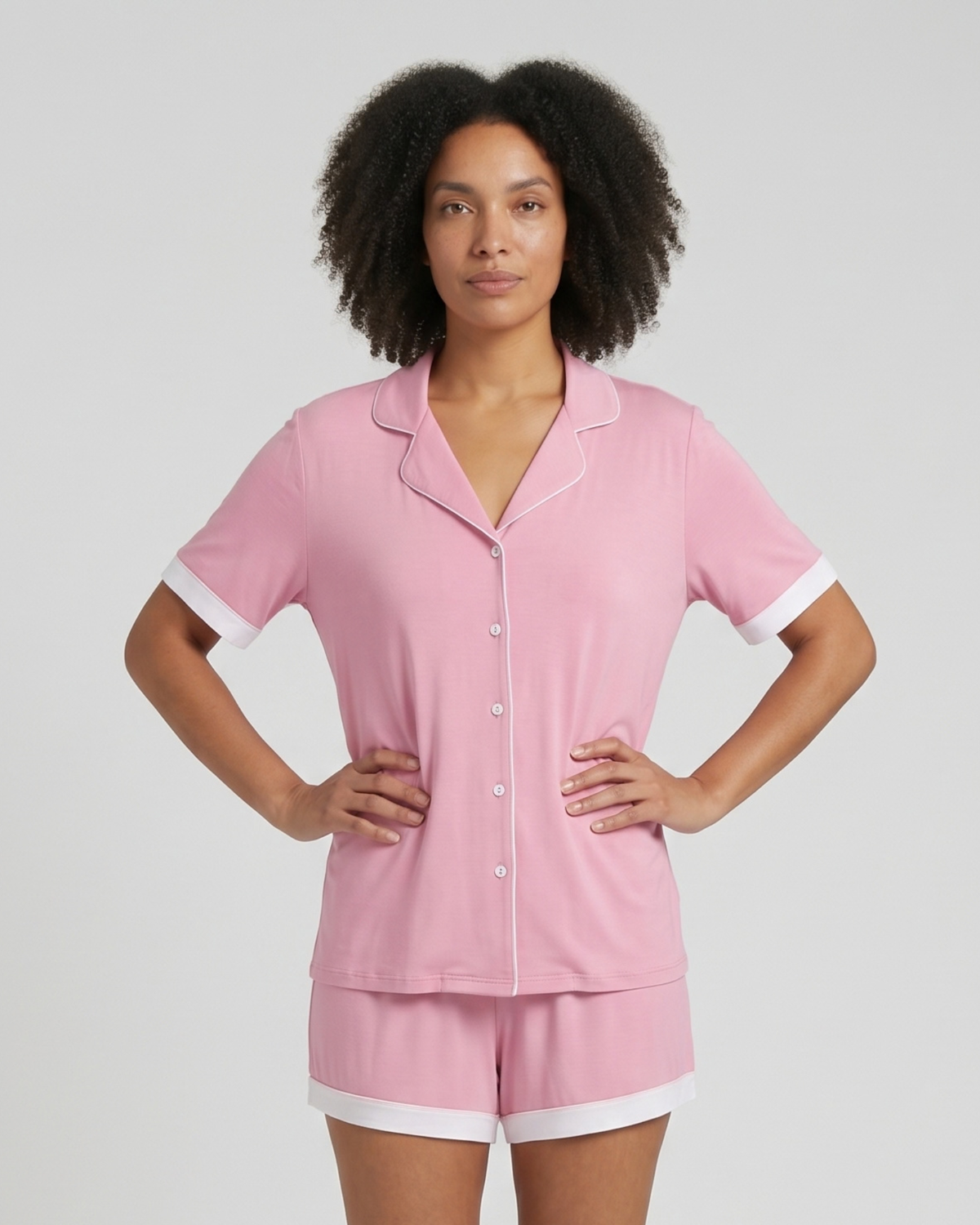 Pyjama Col Tailleur à Manches Courtes