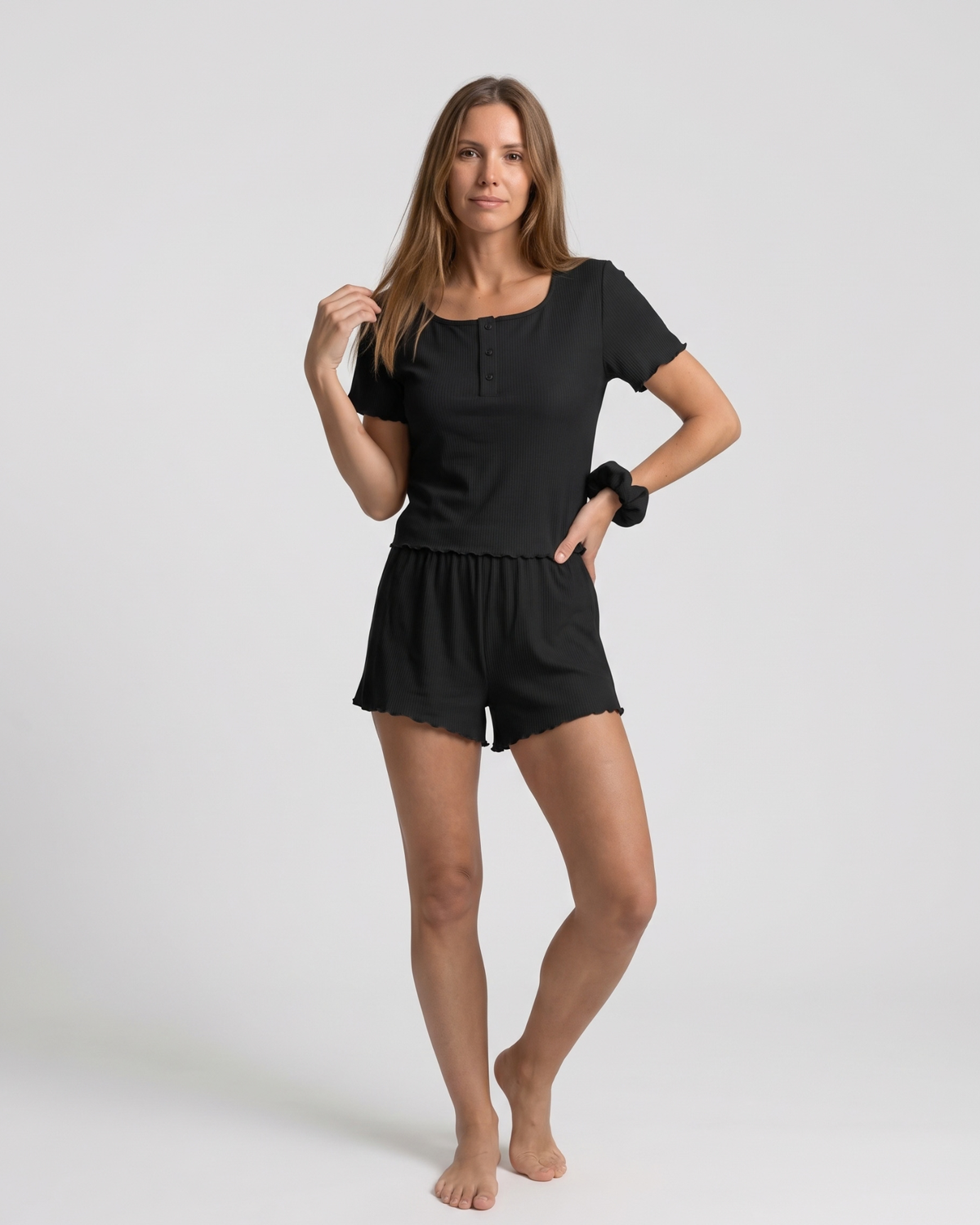 Pyjama Doux Manches Courtes et Shorts