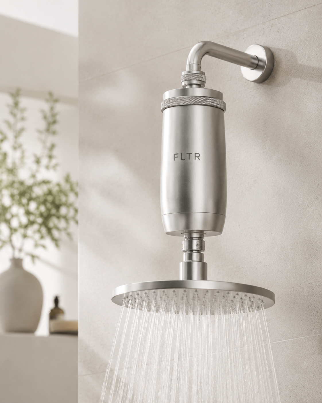 Filtre FYLTR installé sur une douche